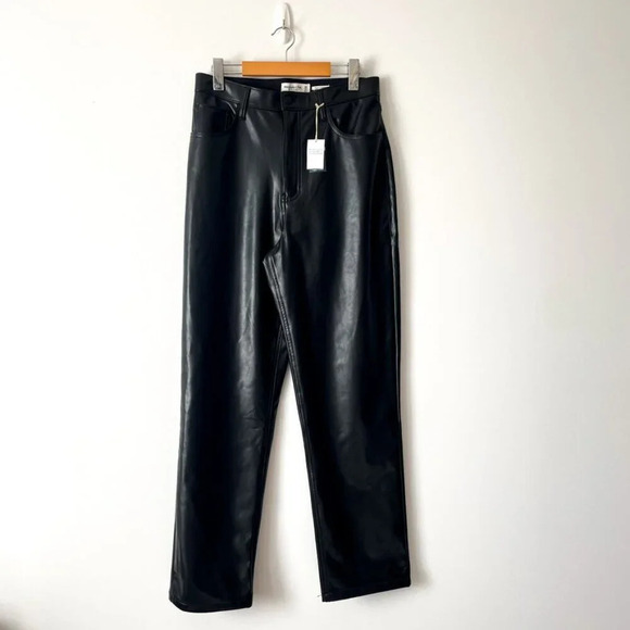 Abercrombie & Fitch Curve Love Vegan Leather 90s  Straight Pant NWT Size 30/10 - Picture 7 of 11
